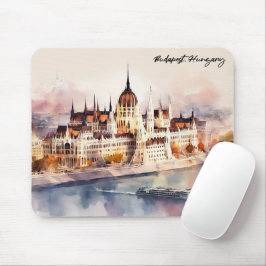 Budapest Ungarn Aquarellmalerei Panoramablick Mousepad