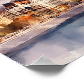 Budapest Ungarn Aquarellmalerei Panoramablick Poster (Ecke)