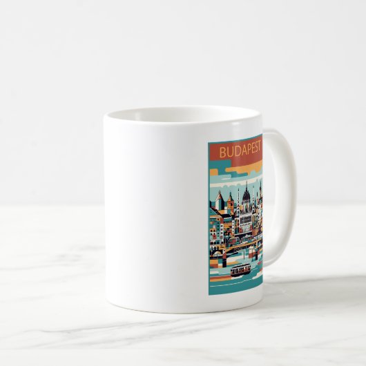 Budapest Ungarn Art Deco Kaffeetasse (VorderseiteRechts)