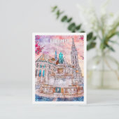 Budapest Ungarn Bekannte Wasserfarbskizze für Reis Postkarte (Stehend Vorderseite)