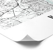 Budapest Ungarn Blue Water Street Map Poster (Ecke)