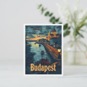 Budapest Ungarn Classic Art Retro Vintage Reise Postkarte (Stehend Vorderseite)