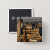 Budapest, Ungarn, Donau-Fluss, Parlament Button (Vorne & Hinten)
