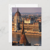Budapest, Ungarn, Donau Fluss, Parlament Postkarte (Vorne/Hinten)