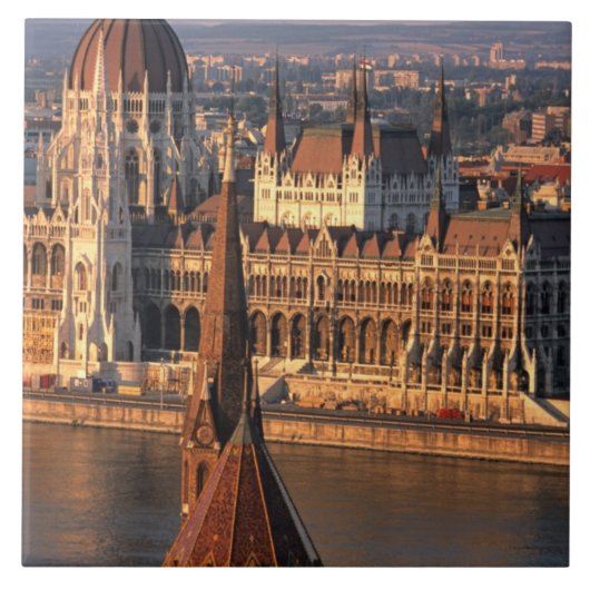 Budapest, Ungarn, Donau, Parlament Fliese (Vorderseite)