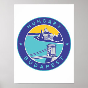 Budapest, Ungarn, Magyar, Donau Poster