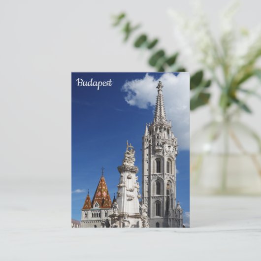 Budapest Ungarn Matthias Church Postkarte (Stehend Vorderseite)