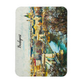 Budapest Ungarn Öl Paint Panorama Aussicht Magnet (Vertikal)