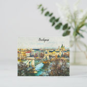Budapest Ungarn Öl Paint Panorama Aussicht Postkarte (Stehend Vorderseite)
