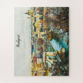 Budapest Ungarn Öl Paint Panorama Aussicht Puzzle (Vertikal)