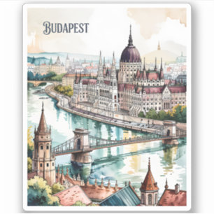 Budapest Ungarn Parlament Donau Skyline Aufkleber