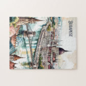 Budapest Ungarn Parlament Donau Skyline Puzzle (Horizontal)