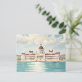 Budapest Ungarn Parlament Gebäude Postkarte (Stehend Vorderseite)