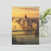 Budapest Ungarn Parlament Gebäude Reisen Feiertagskarte (Stehend Vorderseite)