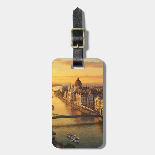 Budapest Ungarn Parlament Gebäude Reisen Gepäckanhänger (Vorderseite vertikal)