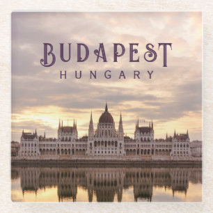 Budapest Ungarn Parlament Landschaft Reise Foto Glasuntersetzer