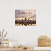 Budapest Ungarn Parlament Landschaft Reise Foto Poster (Küche)