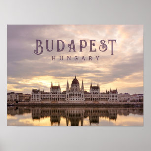 Budapest Ungarn Parlament Landschaft Reise Foto Poster