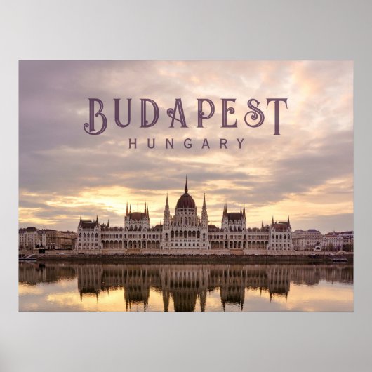 Budapest Ungarn Parlament Landschaft Reise Foto Poster (Vorne)
