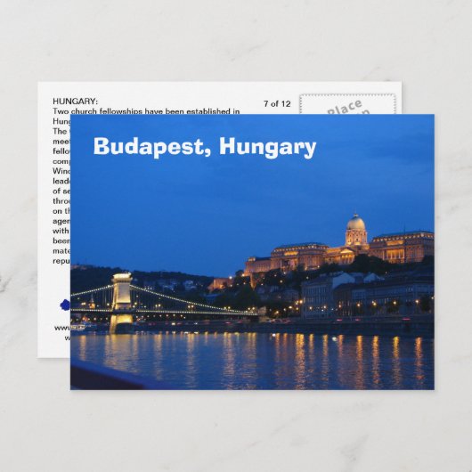 Budapest, Ungarn Postkarte (Vorne/Hinten)
