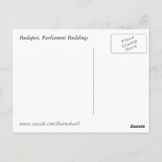 Budapest, Ungarn Postkarte (Rückseite)