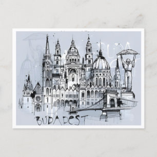 Budapest Ungarn Reise Kunst Vintage Retro-Souvenir Postkarte