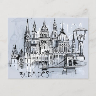 Budapest Ungarn Reise Kunst Vintage Souvenir Postkarte