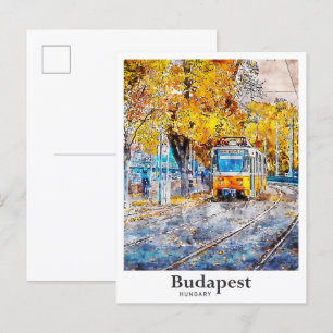 Budapest Ungarn Reise Wasserfarbe Handgezeichnet Postkarte