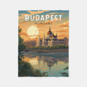 Budapest Ungarn Reisen Kunst Vintag Fleecedecke (Vorderseite)