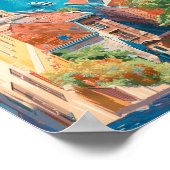 Budapest Ungarn Reisen Kunst Vintag Poster (Ecke)