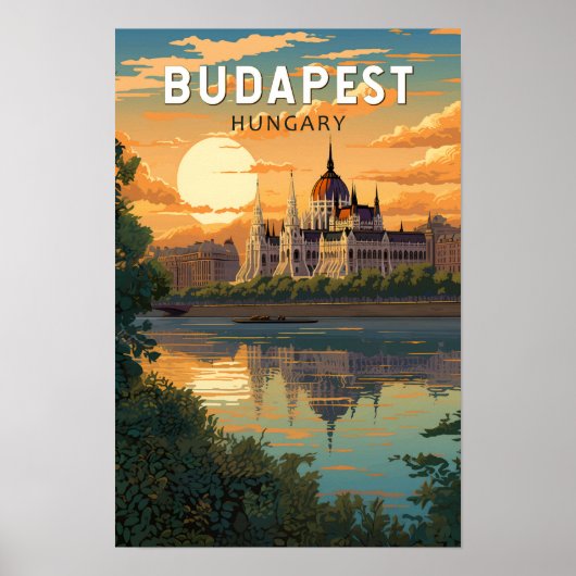 Budapest Ungarn Reisen Kunst Vintag Poster (Vorne)