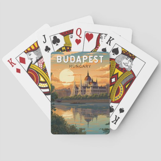 Budapest Ungarn Reisen Kunst Vintag Spielkarten (Rückseite)