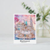 Budapest Ungarn Reisen Wasserfarben Hand zeichnen Postkarte (Stehend Vorderseite)