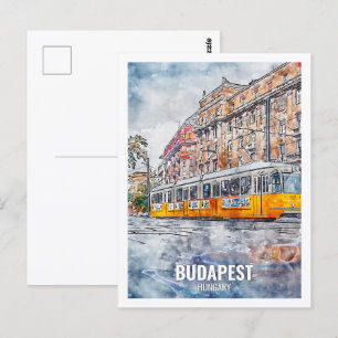 Budapest Ungarn Reiseort Wasserfarbe Postkarte