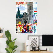 Budapest, Ungarn Reiseplakat Poster (Heimbüro)