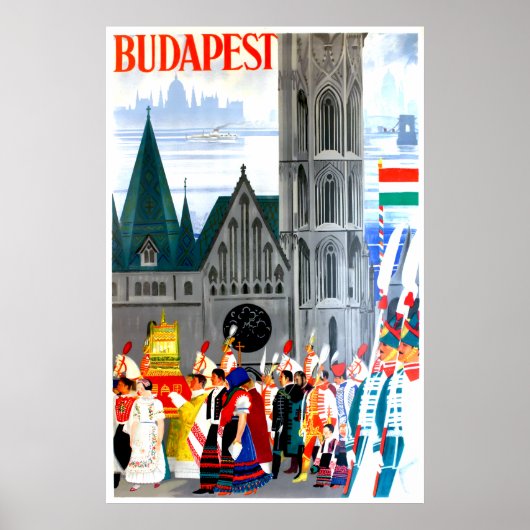Budapest, Ungarn Reiseplakat Poster (Vorne)