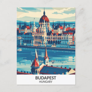 Budapest Ungarn Retro-Kunst Reise  Postkarte