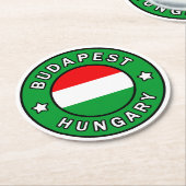 Budapest Ungarn Runder Pappuntersetzer (Angewinkelt)