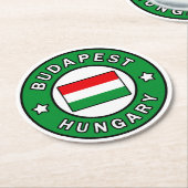 Budapest Ungarn Runder Pappuntersetzer (Angewinkelt)