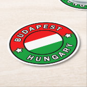 Budapest Ungarn Runder Pappuntersetzer (Angewinkelt)