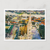 Budapest Ungarn Schöne Öllandschaft Postkarte (Vorderseite)