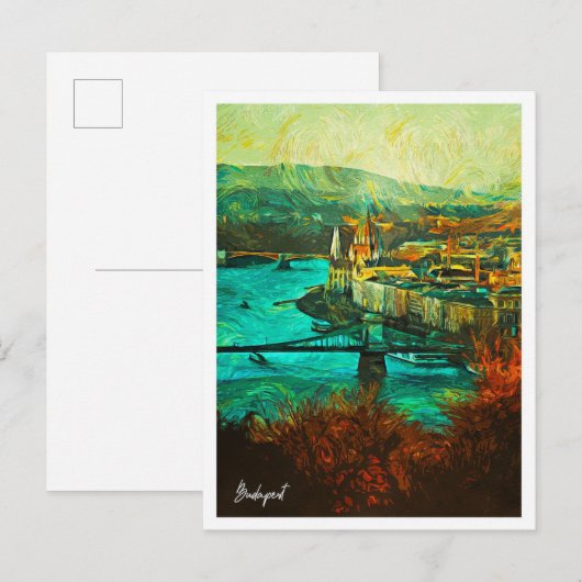 Budapest Ungarn Schöne Öllandschaft Postkarte (Vorne/Hinten)