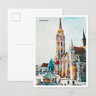 Budapest Ungarn Schöne Ölmalerei Stadt Postkarte