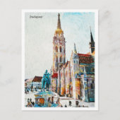 Budapest Ungarn Schöne Ölmalerei Stadt Postkarte (Vorderseite)