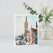 Budapest Ungarn Schöne Ölmalerei Stadt Postkarte (Stehend Vorderseite)