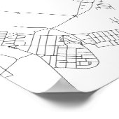 Budapest, Ungarn (schwarz auf weiß) Poster (Ecke)