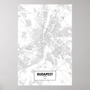 Budapest, Ungarn (schwarz auf weiß) Poster