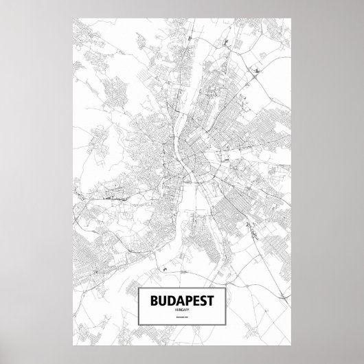 Budapest, Ungarn (schwarz auf weiß) Poster (Vorne)
