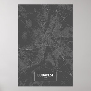Budapest, Ungarn (schwarz weiß) Poster