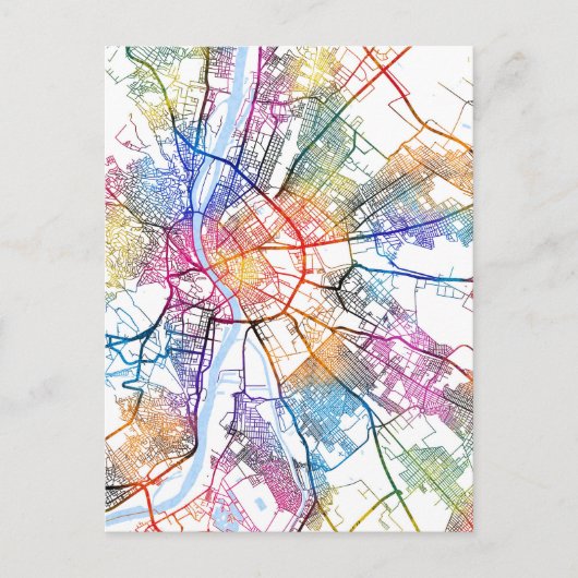 Budapest Ungarn Stadt Karte (Vorderseite)